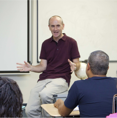 Faculty member teaching Education students